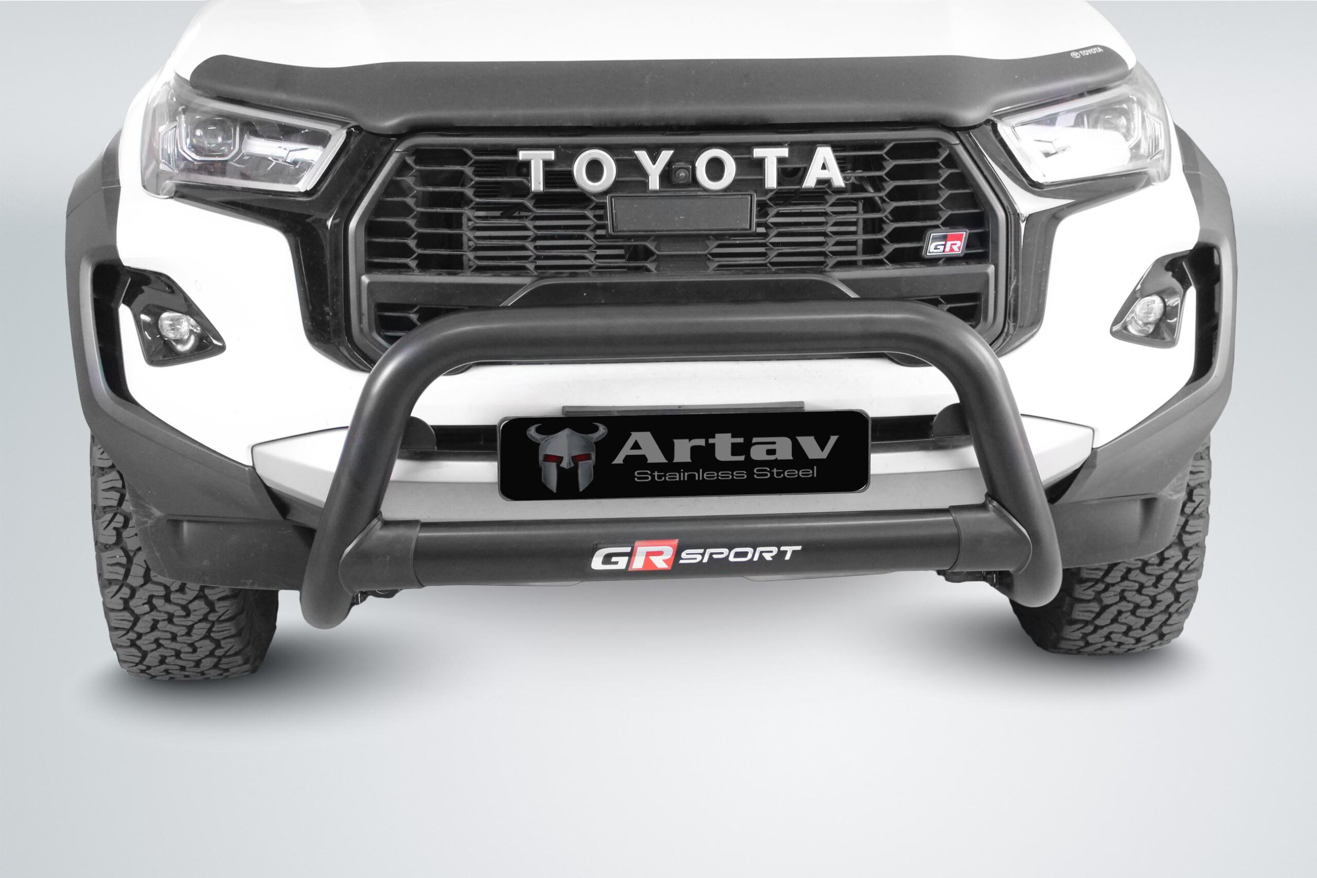 Toyota Hilux GR S3 GR Sport Nudge Bar Black Artav Stainless Steel Toyota Hilux GR S3 GR Sport Nudge Bar Black Artav Stainless Steel