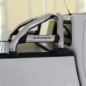 Home 20 Nissan Navara Securi-Lid Sports Bar Stainless - Branded Brake Light
