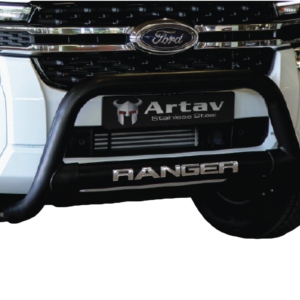 Ford Ranger Next Gen Nudge Bar w Oval Cross Member Black (Fits all Non PDC Models)