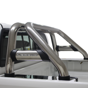 Shop 37 Toyota Hilux LEGEND Oval Sports Bar Double Cab & Extended Cab Stainless (Black Base Plates)